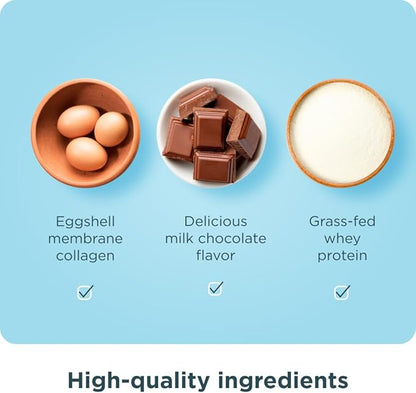 Ancient Nutrition Grass Fed Whey Protein, Milk Chocolate, 23g Protein, 20 Servings, Hydrolyzed Collagen Peptides, Organic Regenerative A2/A2 Milk Protein