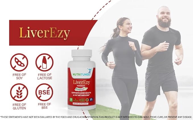 LiverEzy Liver Support & Fat Metabolism Supplement with Bergacyn FF (Bergamot and Artichoke Proprietary Blend) – Non-GMO, Vegan, GMP-Compliant – 30 Capsules, 30-Day Supply