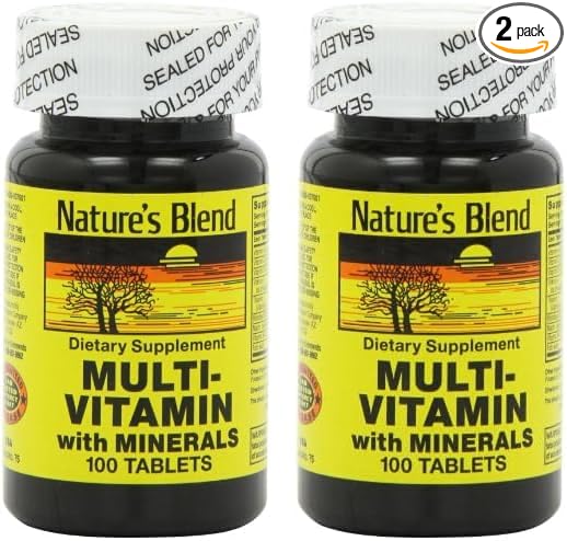 Nature's Blend NAT B MULTIVITAMIN & MIN TB, Assorted, 100 Count (Pack of 2)
