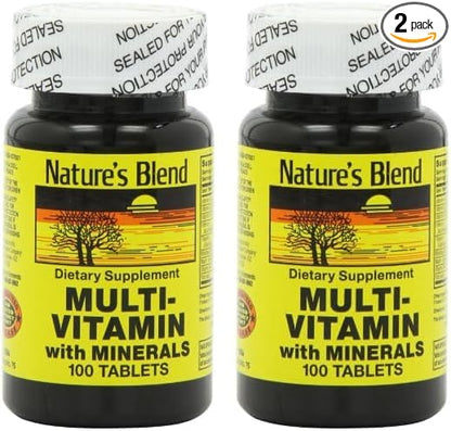 Nature's Blend NAT B MULTIVITAMIN & MIN TB, Assorted, 100 Count (Pack of 2)