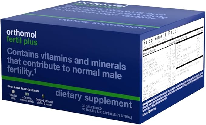 Orthomol Fertil Plus 30, Male Prenatal Supplements, Vital Nutrients for Conception with Selenium and L-Carnitine, 30-Day Supply