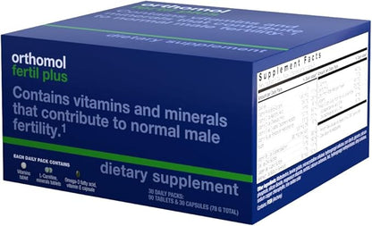 Orthomol Fertil Plus 30, Male Prenatal Supplements, Vital Nutrients for Conception with Selenium and L-Carnitine, 30-Day Supply