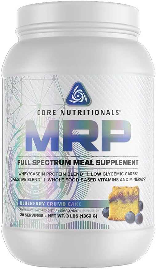 Core Nutritionals Platinum MRP Full Spectrum Meal Replacement, Sustained Release for All Day Amino Acid Support, 27G Protein, 20 Servings (Blueberry Crumb Cake)