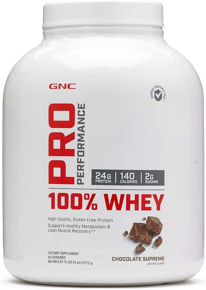 GNC Pro Performance 100% Whey Protein Powder - Chocolate Supreme, 64 Servings, Supports Healthy Metabolism and Lean Muscle Recovery