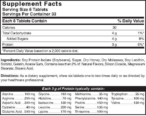 Natures Blend Protein Tablets Honey Flavor 200 Tablets