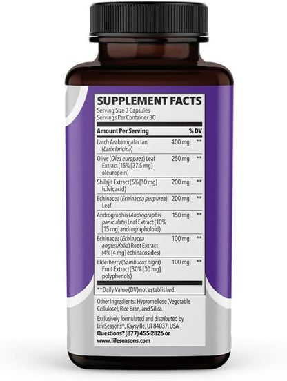 Immuni-T - Immune Support - Vitamin Supplement for Cold & Flu Relief - Natural Immunity System Booster - Black Elderberry, Echinacea, Andrographis, Arabinogalactans & Olive leaf - 90 Capsules