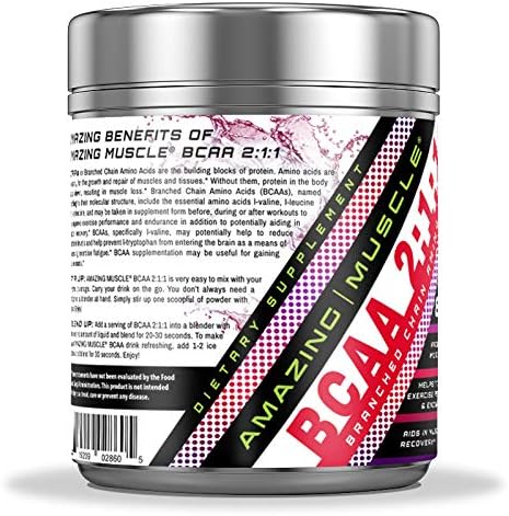 BCAA 2:1:1 Branched Chain Amino Acids Supplement | 6000 Mg Per Serving | 60 Servings | Wild Berry Flavor