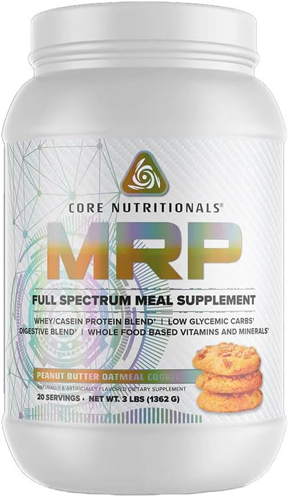 Core Nutritionals Platinum MRP Full Spectrum Meal Replacement, Sustained Release for All Day Amino Acid Support, 27G Protein, 20 Servings (Peanut Butter Oatmeal Cookie)