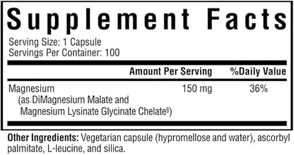 Seeking Health Optimal Magnesium - Mineral Supplement Aids Optimal Magnesium Absorption - Bioavailable Forms of Magnesium for Energy, Sleep & Bone Health Support - 150 mg, 100 Capsules