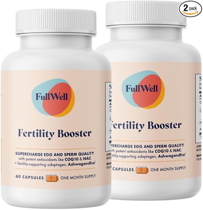 Fertility Booster for Men & Women | Conception Support for Healthy Egg Quality, Sperm Motility and Strength | Dietitian-Formulated | Ashwagandha, CoQ10 & NAC, 3rd Party Tested, 60 Servings
