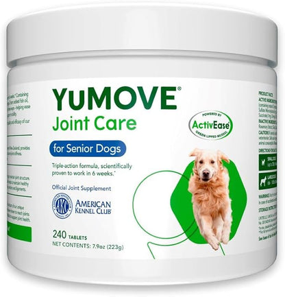 Hip and Joint Supplement - 240 Tablets for Dogs with Glucosamine, Chondroitin, MSM, Omega 3, Hyaluronic Acid, Green Lipped Mussel, & Fish Oil for Dogs - Joint Support Supplement - Senior Dogs