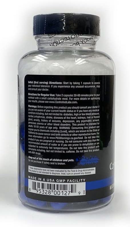 CONTROLLED LABS Blue Up Test Boost, Tribulus Terrestris, Avena Sativa, Eurycoma Longifolia, Natural Caffeine, Strength Enhancing Supplement - 30 Servings