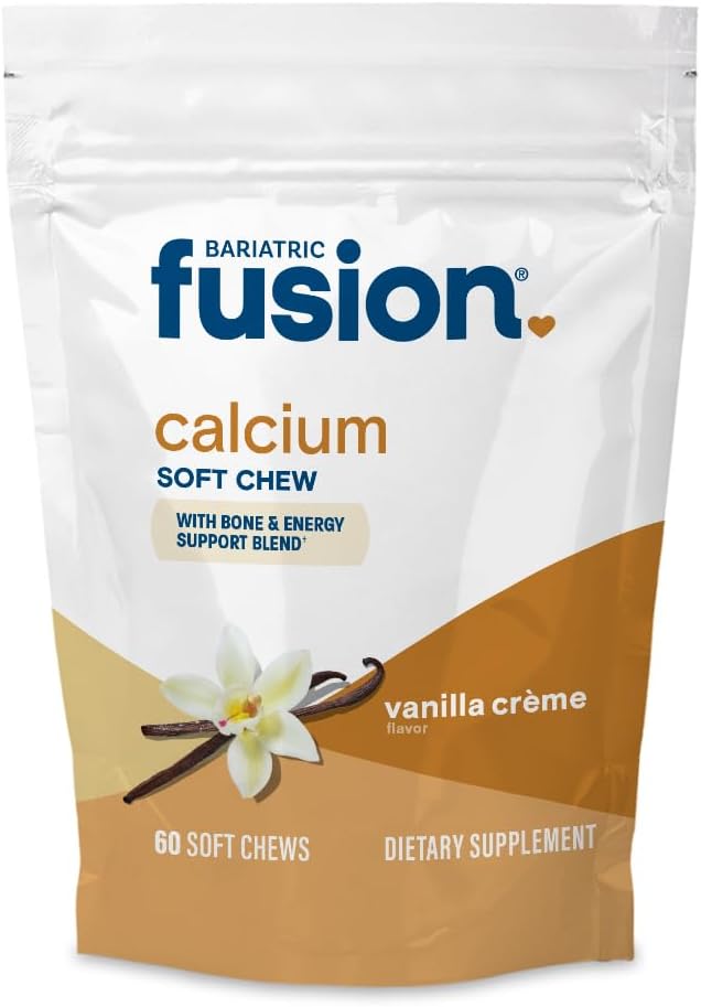 Bariatric Fusion Calcium Citrate & Energy Soft Chew Bariatric Vitamin | Vanilla Flavored | Sugar Free | Bariatric Surgery Patients Including Gastric Bypass and Sleeve Gastrectomy | 60 Count