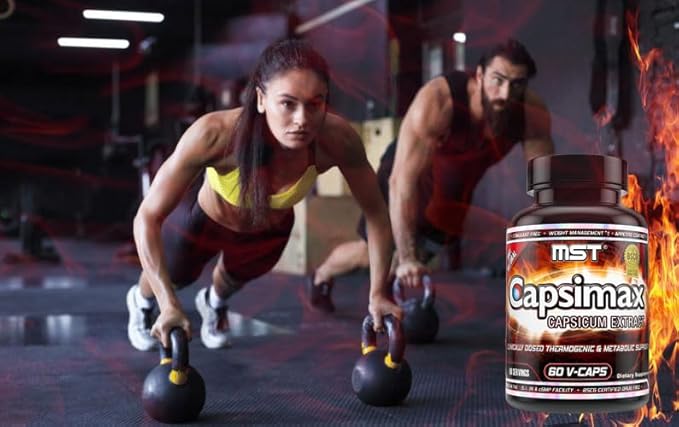 MST Capsimax Supplement 100mg V Capsules, 60 Servings Clinically Dosed Weight Management, Thermogenic, Appetite Control, Calorie Burning, Metabolic Health, Stimulant Free. BSCG Certified