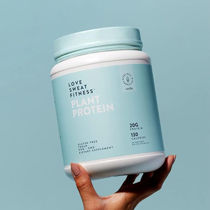 Love Sweat Fitness Organic Vegan Protein Powder | Vanilla | 28 Servings, 20g Protein, No Sugar, Vegan, Gluten Free, Non-GMO
