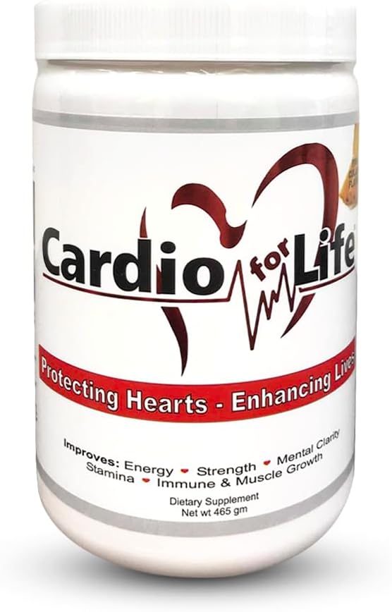 Cardio for Life L-Arginine Powder 16oz - Pina Colada - Natural Nitric Oxide Supplement for Cardiovascular Health - Increase Energy