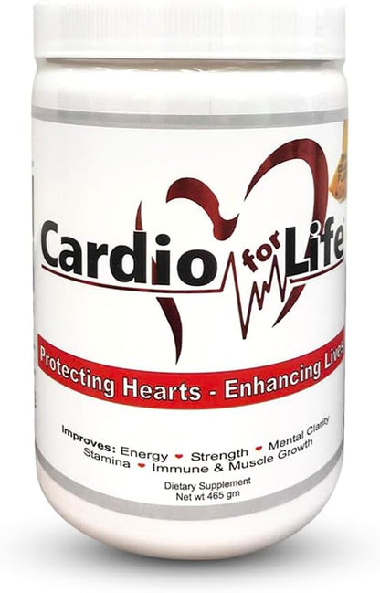 Cardio for Life L-Arginine Powder 16oz - Pina Colada - Natural Nitric Oxide Supplement for Cardiovascular Health - Increase Energy
