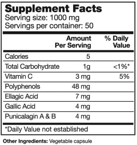 Seagate Products Pomegranate 500 mg 100 Capsules