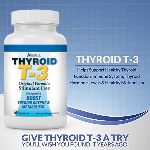 Fat Burning Metabolism Boosting Supplement, Thyroid T-3, 60 Capsules