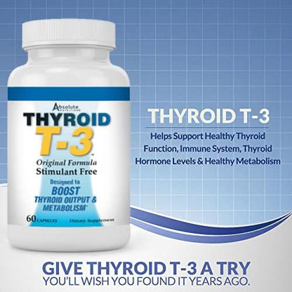 Fat Burning Metabolism Boosting Supplement, Thyroid T-3, 60 Capsules
