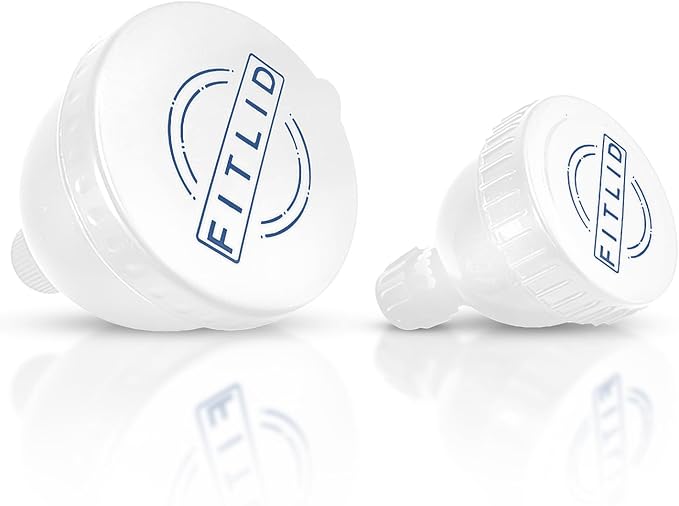 Small & Large 2-Pack Portable Protein Supplement Funnels, Great for Pre-Workout, BCAA's, and Protein Powder. Easy & Mess Free Container for Workout, Travel, to-Go, Fitness, WOD. (White & Blue)