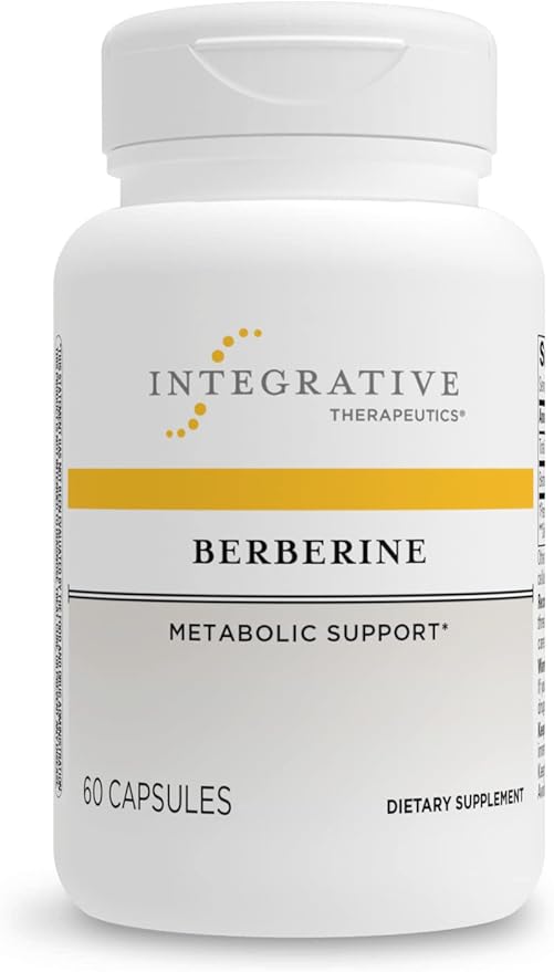 Integrative Therapeutics Berberine - 1000–1500 mg Daily - Berberine HCL Supplement for Metabolic Support* - Gluten-Free & Vegan Supplements for Men & Women - 60 Capsules