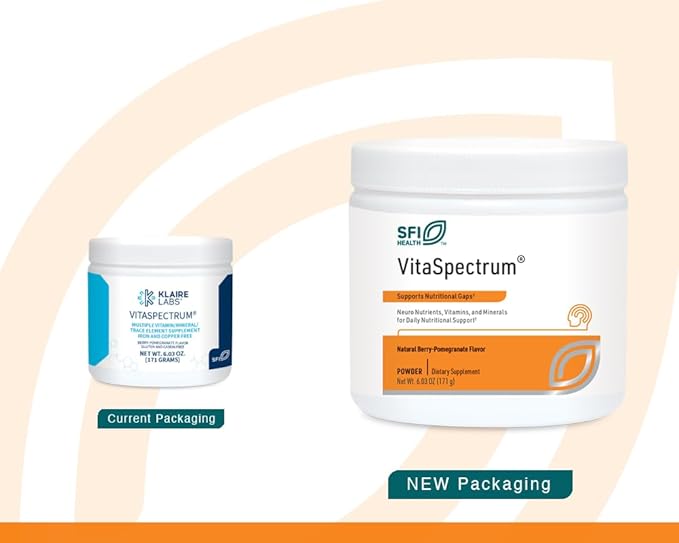 Klaire Labs VitaSpectrum Powder - Children's Multivitamin/Mineral with 23 Essential Nutrients in Berry-Pomegranate for Kids, No Copper, Iron, Gluten or Casein (30 Servings, 171 Grams)