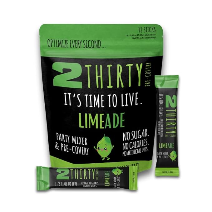 2THIRTY Hydration & Precovery Mixer | No Sugar, Zero Calories | Electrolyte Powder Packets + Vitamin B12, Aminos & Natural Herbs
