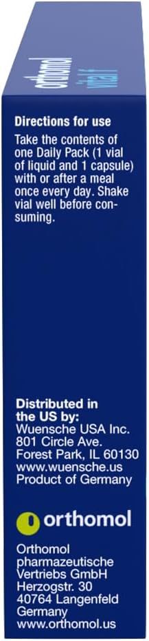 Orthomol Vital F Vial, Women's Multivitamin, 7-Day Supply, Vitamins A, B, C, D, E, K, Calcium, Iodine, Omega-3