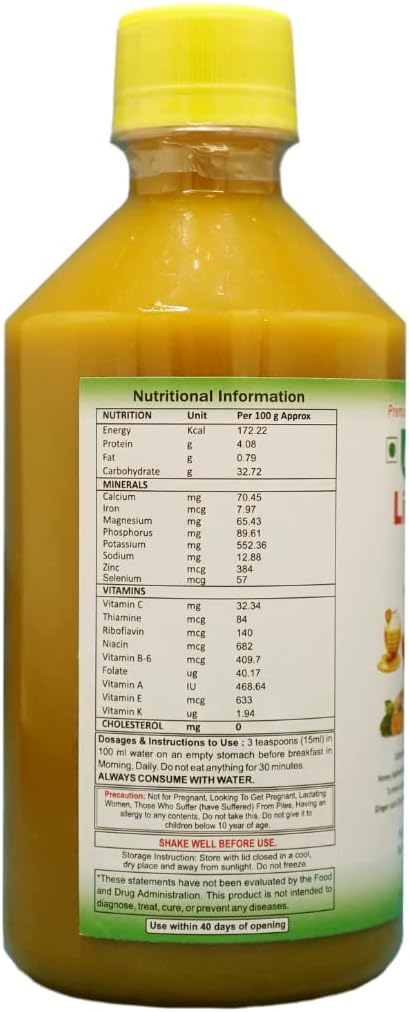 Liver Supplement: Liver Support, Liver Cleanse & Repair with Turmeric, Bitter Guard, ACV, Garlic, Ginger, Honey, Lemon (400ml)