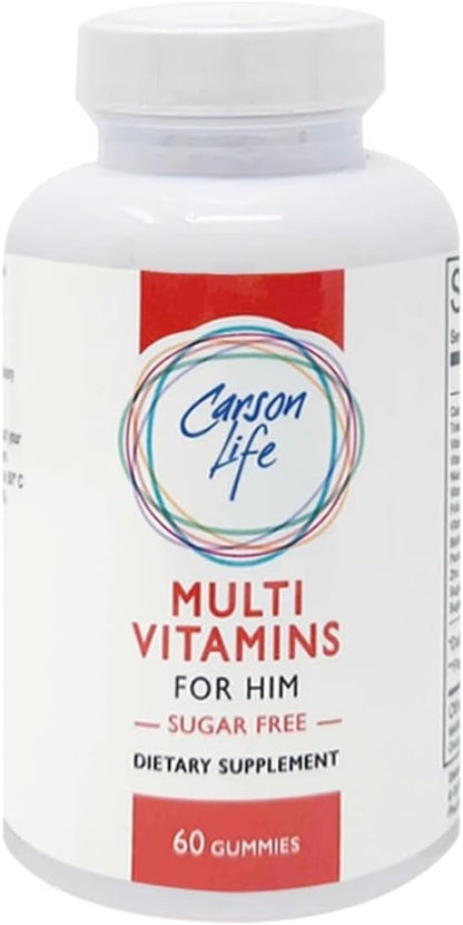 Carson Life Men’s Multivitamin Gummies - 60 Chewable Gummies - Boost Immune System - Sugar Free, Gluten Free Dietary Supplement - Fruit Flavored - Made in The USA (60 Gummies) - Pack of 2
