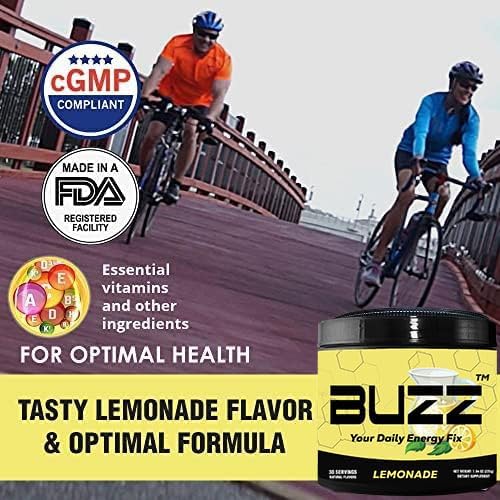 Morning Buzz Energy Drink Powder - Energy Boost Energy Drink - Sugar-Free Energy with Antioxidants - Morning Kick and Sports Nutrition Endurance Product - 30 Servings, Lemonade, 8 Ounces