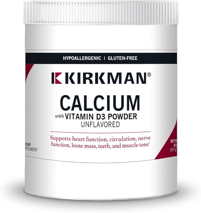 Kirkman - Calcium with Vitamin D3 Powder - 8 oz - Essential Minerals - Helps Maintain Strong Bones - Unflavored