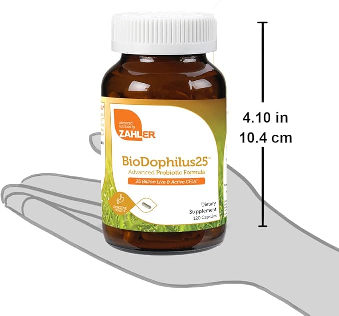 Zahler BioDophilus High Potency Probiotic Formula 25 Billion Live & Active CFUs - 120 Capsules