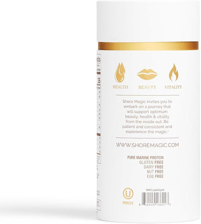 Premium Marine Collagen Powder with Type I II III and IV Hydrolyzed Peptides for Women and Men Sourced from Wild Fish, Certified Halal and Kosher Unflavored - 30 Day Supply, 300g Canister