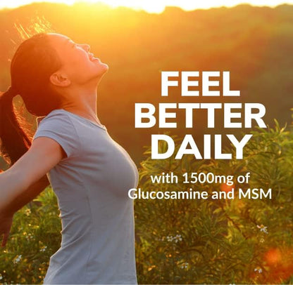 Vegan Liquid Glucosamine Supplement Plus MSM | 1500mg Glucosamine with MSM | Non Shellfish | GMO Free | Joint Support Supplement Derived from Vegetables | 32 oz | Made in USA