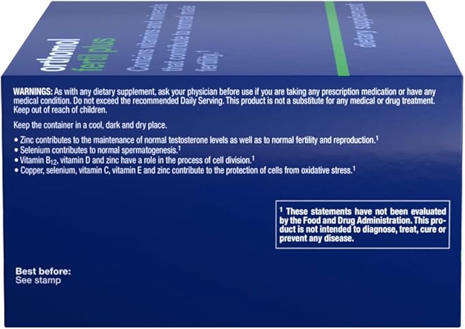 Orthomol Fertil Plus 30, Male Prenatal Supplements, Vital Nutrients for Conception with Selenium and L-Carnitine, 30-Day Supply