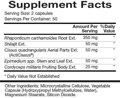 Natura Health Products Botanabol Supplement - Builds Strength & Endurance and Optimizes Recovery Time - Featuring Rhaponticum, Shilajit, Cordyceps, Cissus Quadrangularis (100 Capsules)
