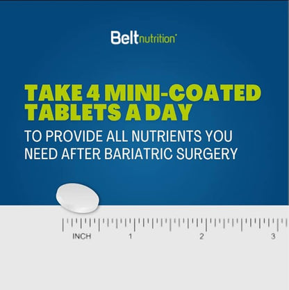 Belt +23 Bariatric Multivitamin and Multimineral Tables (Gastric Bypass, Sleeve Gastrectomy) with Iron - No Flavor - 1 Month Supply