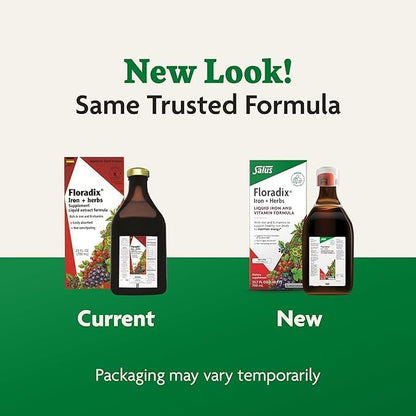 Floradix by Salus Iron & Herbs - Liquid Herbal Supplement for Energy Support - Iron Supplement with Vitamin C & B Complex Vitamins - Liquid Iron Supplement for Men & Women - 23 oz