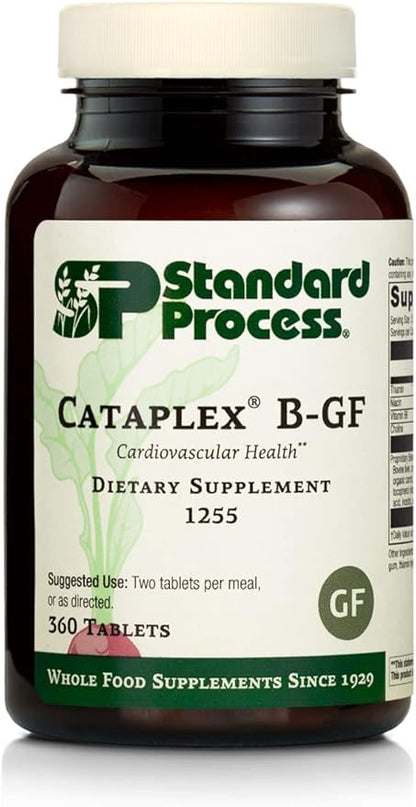 Standard Process Cataplex B GF - Gluten-Free, Whole Food Formula with Niacin, Vitamin B6, Thiamine, and Inositol, Supports Metabolic, Cardiovascular and Nervous System Health - 360 tablets