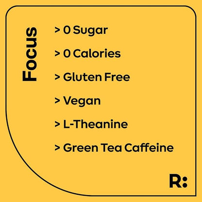 Ryde: Focus Shot | Orange Flavor | L-Theanine & Ginseng | Green Tea Caffeine | Vitamins B2 & B7 | 0 Calories, 0 Sugar | 2 FL OZ Shots | Supports Focus* (24 Pack)