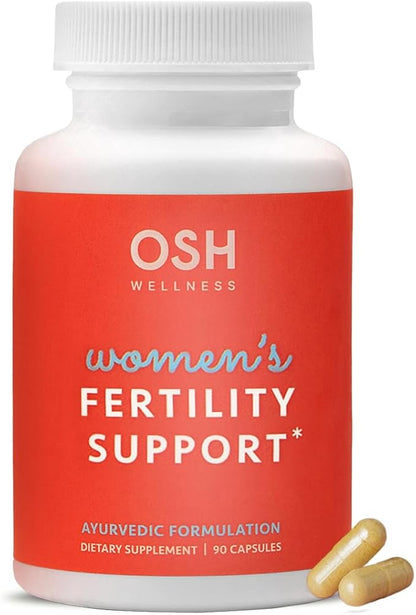 Ayurvedic Fertility Supplements for Women | Support Ovulation | Conception for Women | Egg Quality | CoQ10, Maca Root, Vitex, & Vitamins | Vegan | 90 Capsules - OSH Wellness