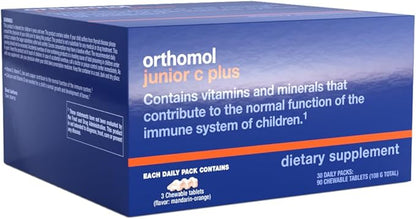 Orthomol Immun Junior C Plus, Kid's Multivitamin, Tangerine Flavor, 30-Day Supply