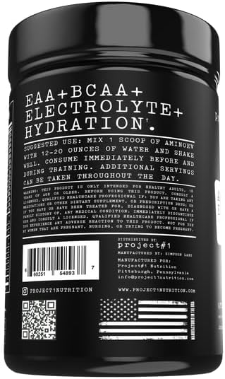 Project #1 AminoEVolution: Muscle Support & Recovery | BCAA's, EAA's, Electrolytes Powder | Keto-Friendly Energy Boost | Pre Workout for Men & Women | 30 Servings - Blue Raspberry | Amino Acids