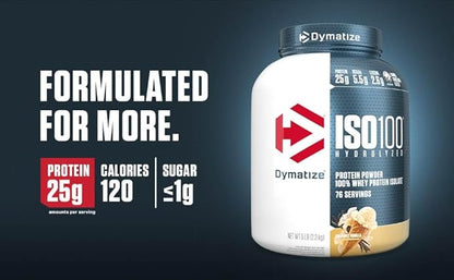Dymatize Elite 100% Whey Protein Powder, 25g Protein, 5.5g BCAAs & 2.7g L-Leucine, Quick Absorbing & Fast Digesting for Optimal Muscle Recovery, Gourmet Vanilla, 5 Pound, 67 Servings