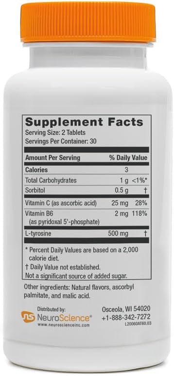 NeuroScience Brain Energy & Focus Supplement for Adults, Teens & Children - AttenTrex - Support Brain Health & Optimal Attention - Tackle Assignments & To-Do Lists - Berry Flavor (60 Chewable Tablets)