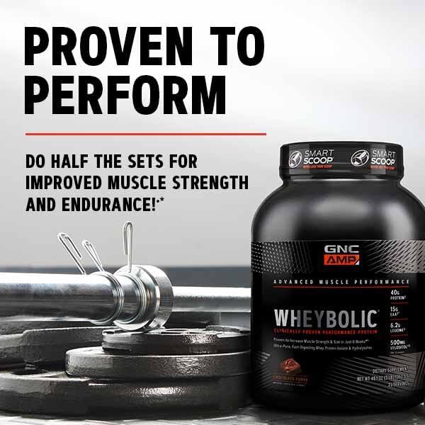 GNC AMP Wheybolic | Targeted Muscle Building and Workout Support Formula | Pure Whey Protein Powder Isolate with BCAA | Gluten Free | 25 Servings | Natural Vanilla