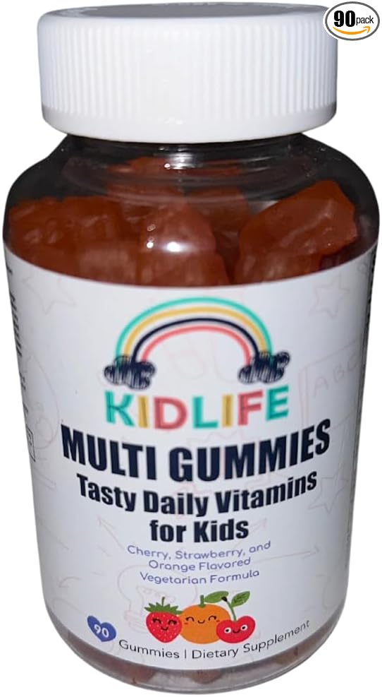KJ3 Essentials KIDLIFE Daily Gummies- Vitamins for Kids 90 Count Vegan. Immune Support. Soft and Tasty