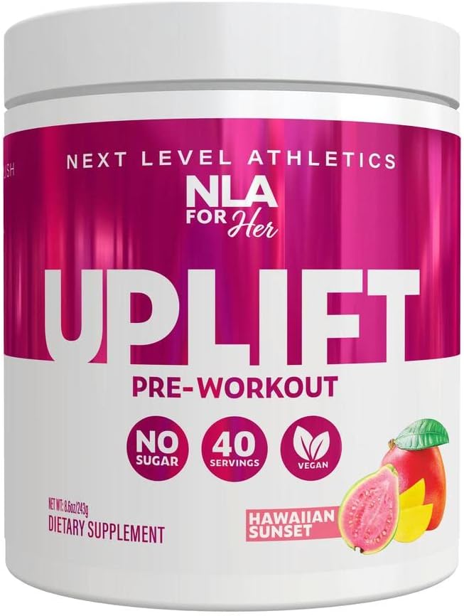 Uplift Pre-Workout for Women (30 Servings) -Hawaiian Sunset -Provides Clean/Sustained Energy, Supports Athletic Performance, Fast Twitch Muscle Fiber Activation Endurance (Caffeine, Vegan, GF, 15 Cal)